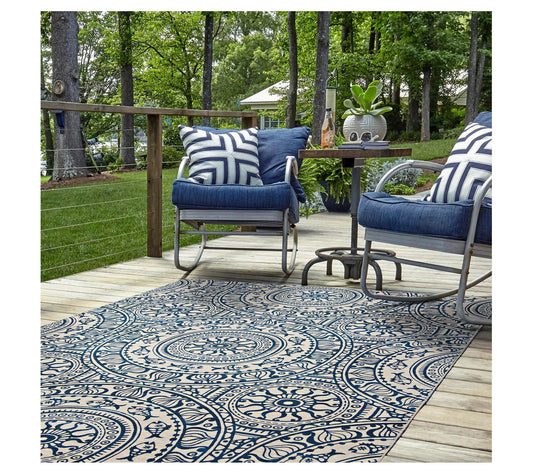 Linon Home Decor Indoor/Outdoor Washable Marlin7x9 ft Rug