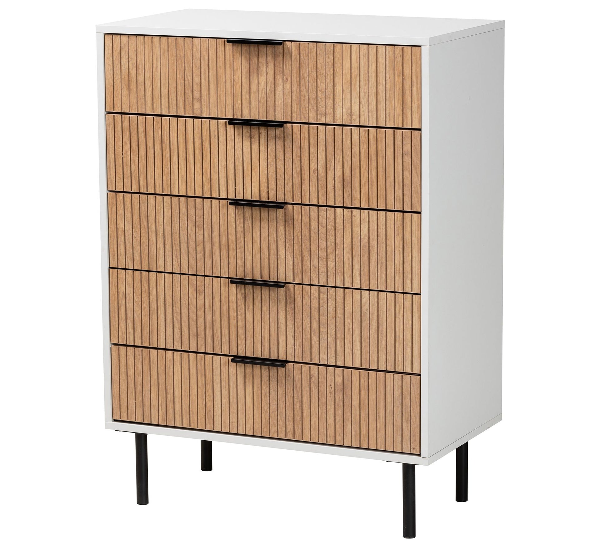Baxton Studio Karima Brown Wood and Metal Storage Cabinet