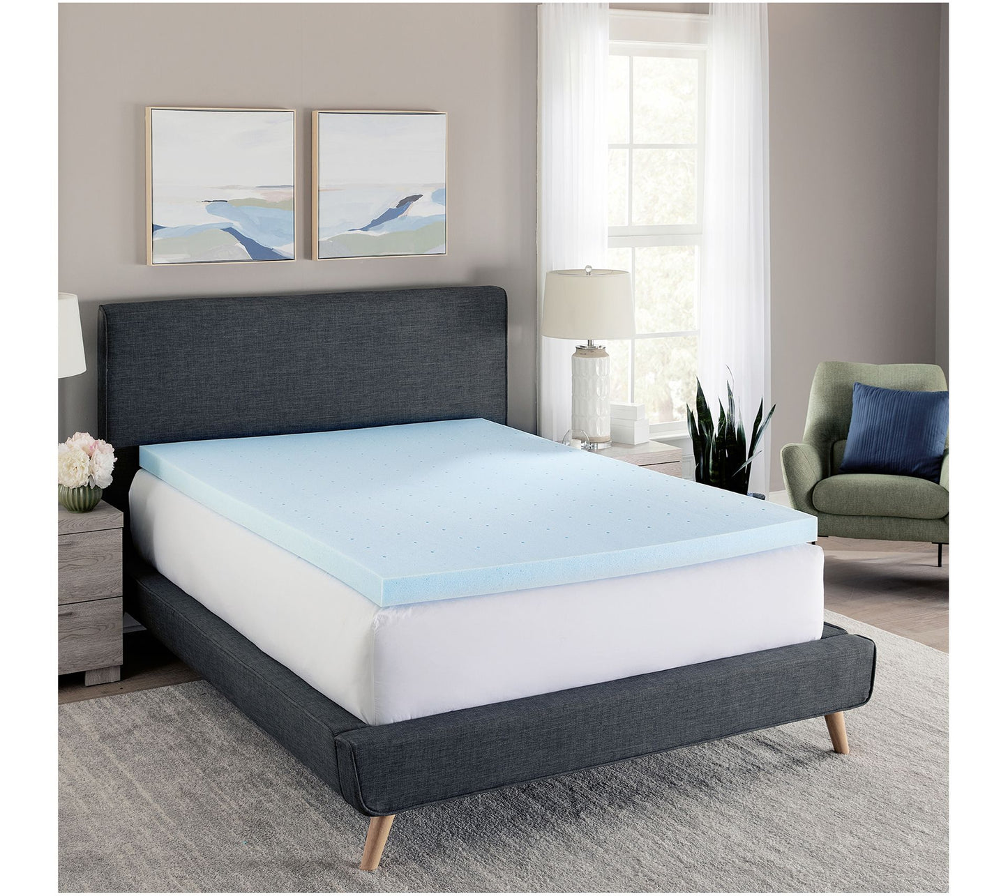 Bodipedic 3" Gel-Infused Memory Foam Mattress Topper, Cal King