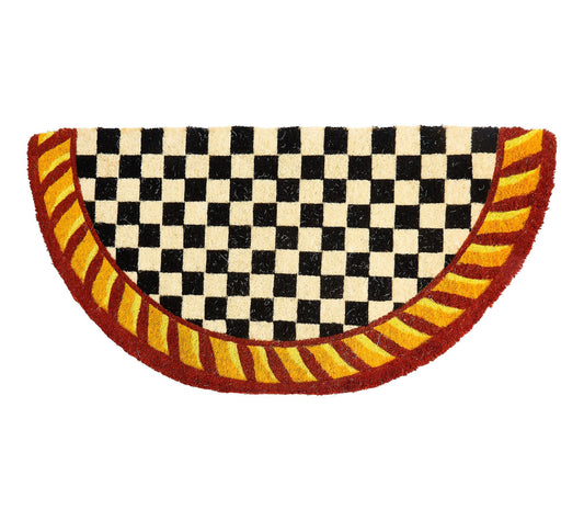 MacKenzie-Childs Courtly Check Half Round Entrance Mat