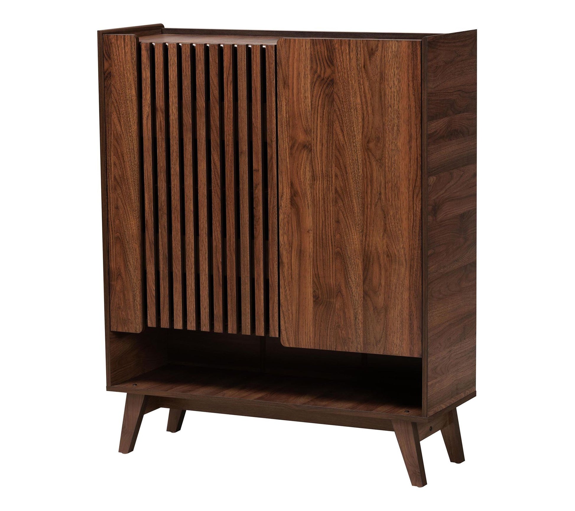 Baxton Studio Paricia Walnut Brown Wood Shoe Cabinet