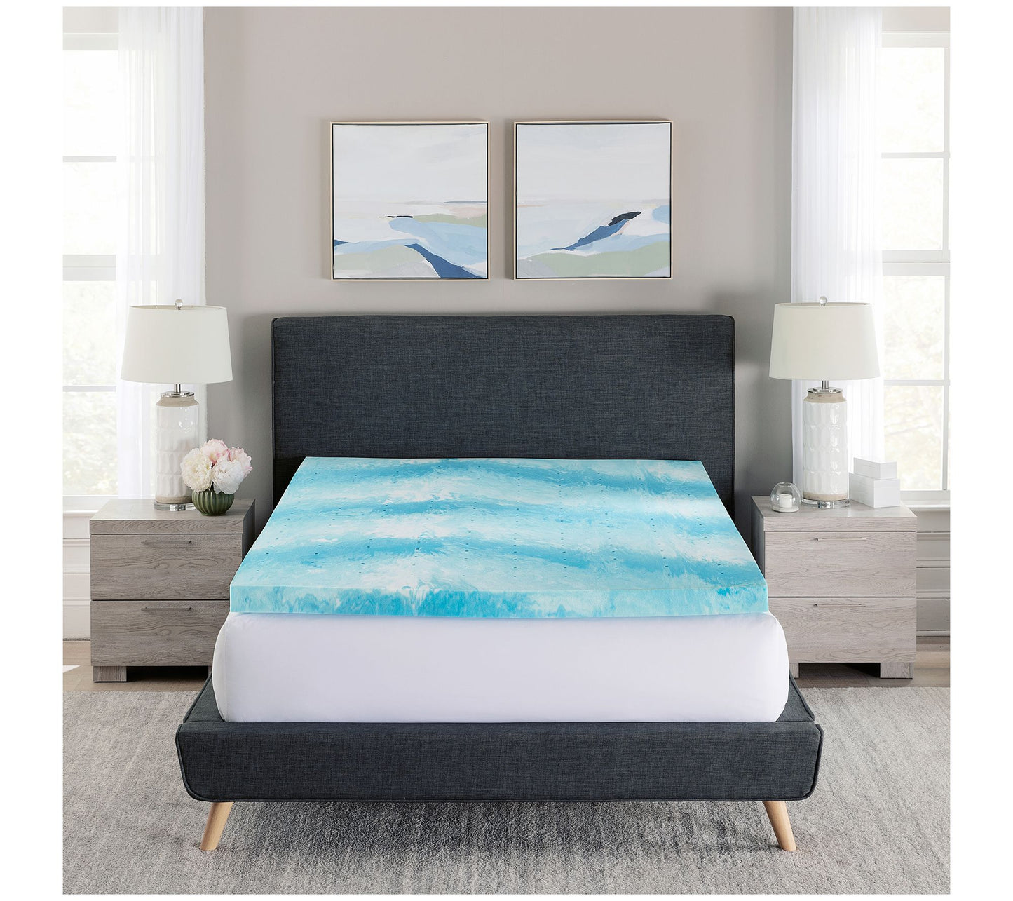 Bodipedic 3" Gel Swirl Memory Foam Mattress Topper, Queen