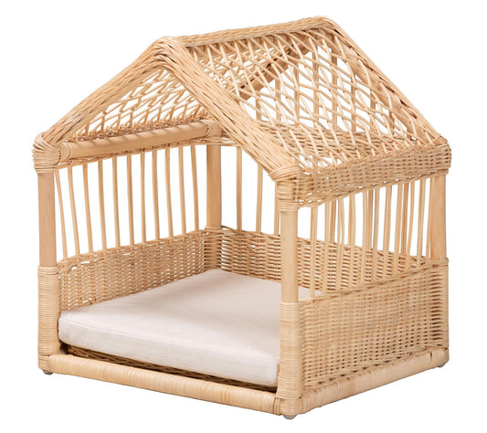 bali & pari Pieta Natural Brown Rattan Pet Bed