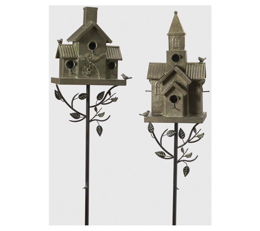 76 In Metal Birdhouse Yard Stake by Gerson International