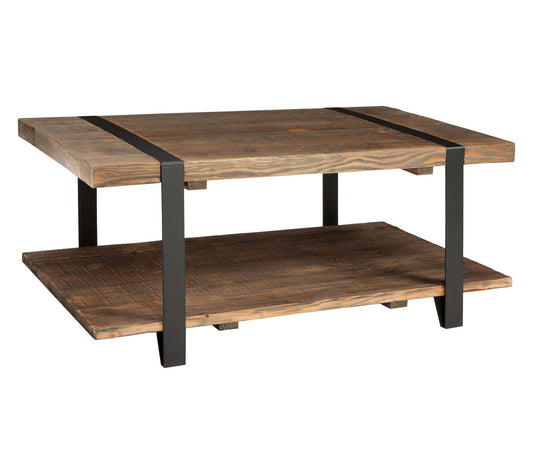 Alaterre Furniture Stowe 42" Coffee Table Unique Strap Design