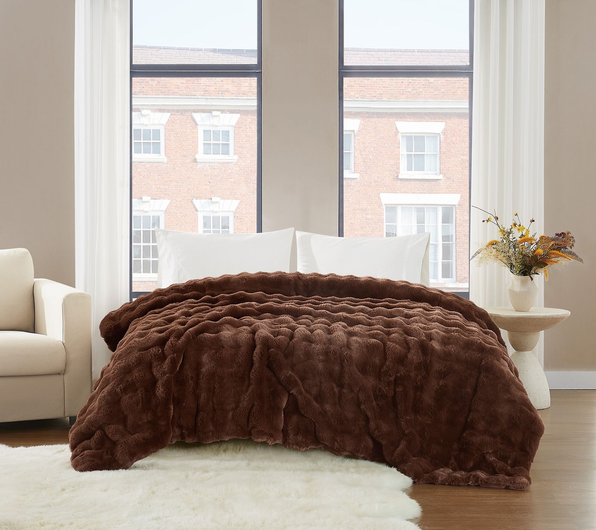 Brooklyn Loom Bubble Faux Fur Full/Queen Comforter Set