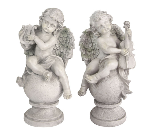 Northlight Set of 2 Cherub Angels Garden Statue s 15.25"