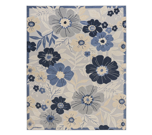 Nourison Home Poppy Floral Print Indoor/ Outdoor 7'10"x9'10" Rug