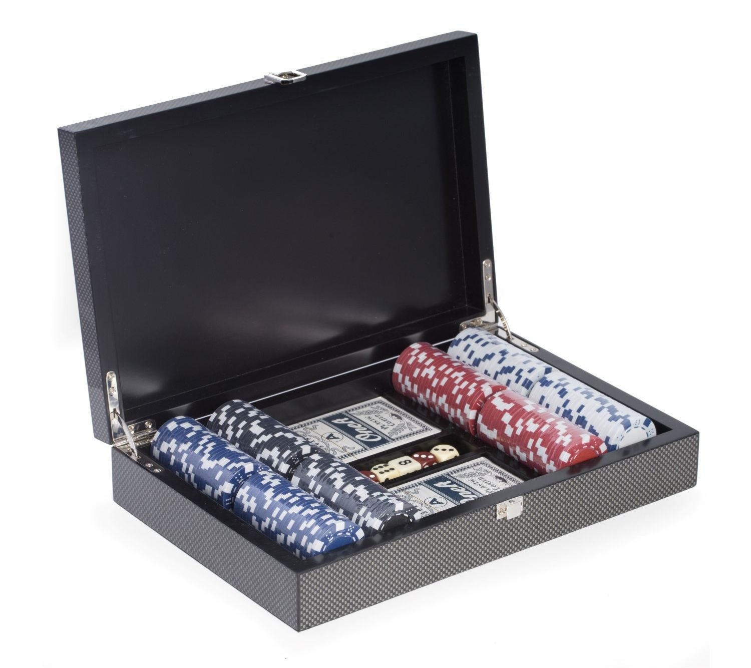 Bey-Berk Deluxe Poker Set in Carbon Fiber Design Case